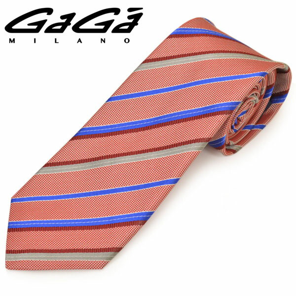ネクタイ ガガミラノ GaGa MILANO メンズ ストライプ柄シルクネクタイ/ナロータイ(サイズ剣幅7cm)egg20..