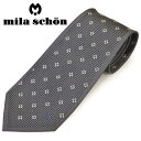 ネクタイミラ ショーン メンズ mila schon 小花柄シルクネクタイ(サイズ剣幅9cm)ems20s019 21807-6 グレー