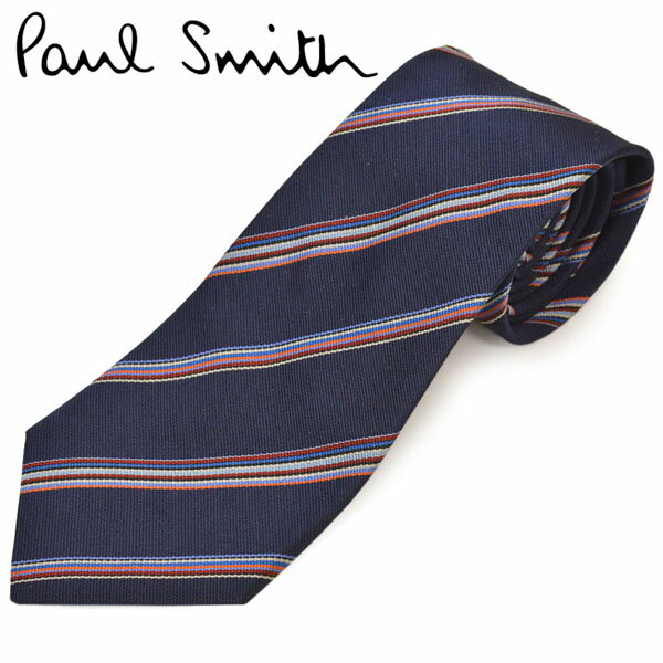 ネクタイ ポールスミス メンズ Paul Smith ストライプ柄シルクネクタイ(サイズ剣幅8cm)eps20s002 ALU112-20 GLU112-20 ネイビー