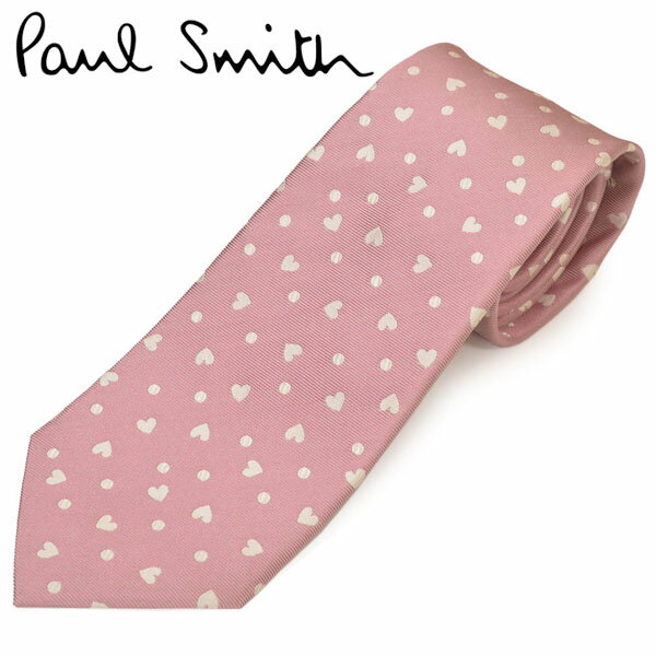 ネクタイ ポールスミス メンズ Paul Smith ハート柄シルクネクタイ(サイズ剣幅8cm)eps20s015 ALU543-23 ピンク