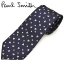 ネクタイ ポールスミス メンズ Paul Smith ハート柄シルクネクタイ(サイズ剣幅8cm)eps20s016 ALU543-47 ネイビー