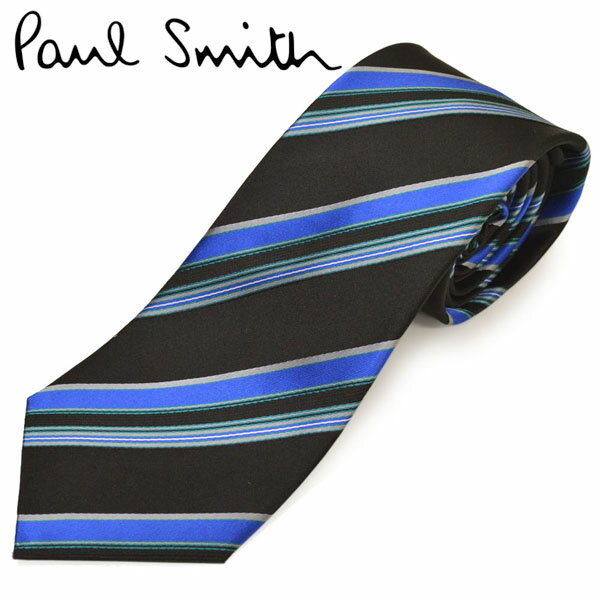 ネクタイ ポールスミス メンズ Paul Smith ストライプ柄シルクネクタイ(サイズ剣幅8cm)eps20s019 ALU770-41 ブラック