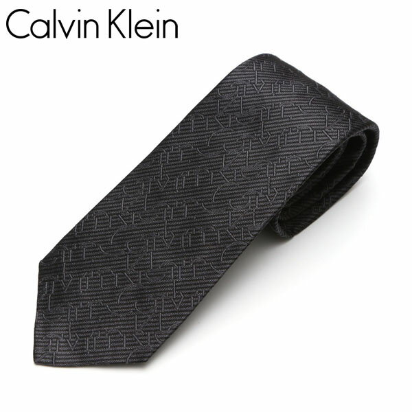 ネクタイ Calvin Klein カルバンクライン メンズ ブランドロゴ柄/ナロータイ サイズ剣幅7cm eck17s035 5272R-1 ブラック