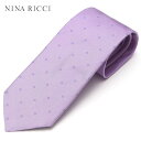 NINA RICCI ニナ リッチ メンズ ドット柄シルクネクタイ サイズ剣幅7.5cm enr17s006 M8628-7 (002-3) パープル