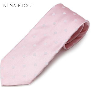 NINA RICCI ニナ リッチ メンズ ドット柄シルクネクタイ サイズ剣幅7.5cm enr17s021 007-3：ピンク