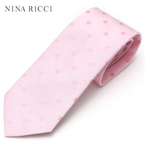 NINA RICCI ニナ リッチ メンズ ドット柄シルクネクタイ サイズ剣幅7.5cm enr17s023 M8633-5 (007-5)：ピンク