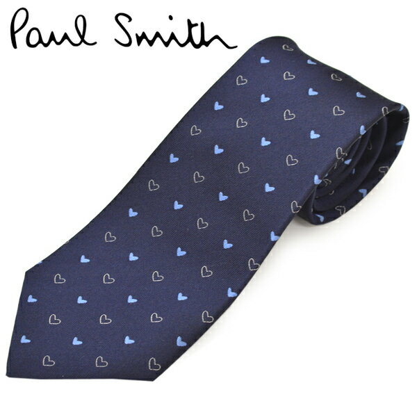 ネクタイ ポールスミス メンズ Paul Smith ハート柄シルクネクタイ(サイズ剣幅8cm)eps20w005 ALU3-47 ネイビー