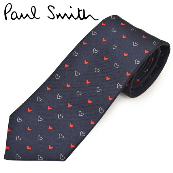 ネクタイ ポールスミス メンズ Paul Smith ハート柄シルクネクタイ(サイズ剣幅8cm)eps20w006 ALU3-79 ネイビー