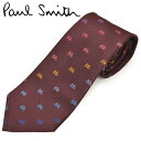 ネクタイ ポールスミス メンズ Paul Smith 自転車柄シルクネクタイ(サイズ剣幅8cm)eps20w017 ALU7-28 ボルドー