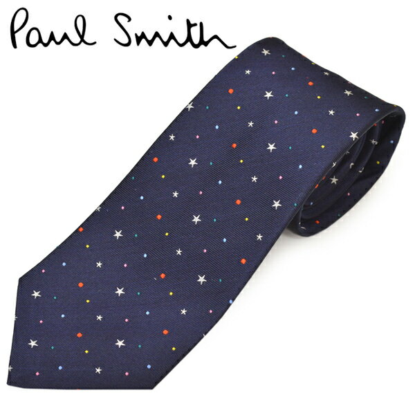 ネクタイ ポールスミス メンズ Paul Smith 2020-21年AW秋冬新作 スター/星柄シルクネクタイ(サイズ剣幅8cm)eps20w030 ALU12-47 ネイビー