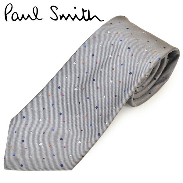 ポールスミス ネクタイ ネクタイ ポールスミス メンズ Paul Smith スター/星柄シルクネクタイ(サイズ剣幅8cm)eps20w031 ALU12-70 GLU12-70 シルバーグレー