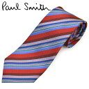 ネクタイ ポールスミス メンズ Paul Smith マルチストライプ柄シルクネクタイ(サイズ剣幅8cm)eps20w038 ALU14-28 レッド