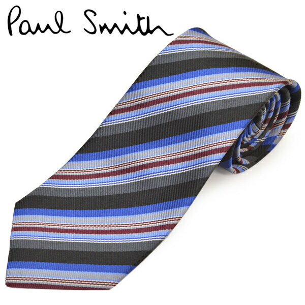 ネクタイ ポールスミス メンズ Paul Smith マルチストライプ柄シルクネクタイ(サイズ剣幅8cm)eps20w041 ALU14-79 ブラック