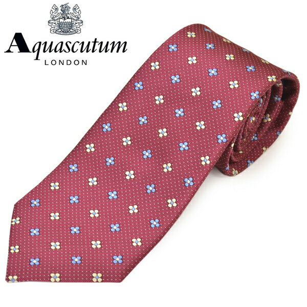 ネクタイ アクアスキュータム メンズ Aquascutum フラワー/花柄シルクネクタイ(サイズ剣幅8cm)eam20w014 641-4 ローズ