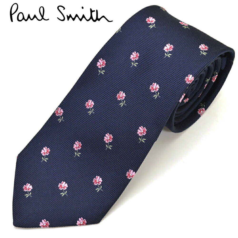 ポール・スミス ネクタイ ネクタイ ポールスミス Paul Smith メンズ フラワー柄 花柄 シルク サイズ剣幅8cm eps17s006 AX54-47 ネイビー FLU54-47