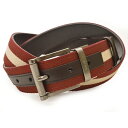 BALLY バリー メンズ ファブリック&レザーリバーシブルベルト(サイズ調整可能)eba060 TAMAL 35 M 706 REDBALLY/BEIGE
