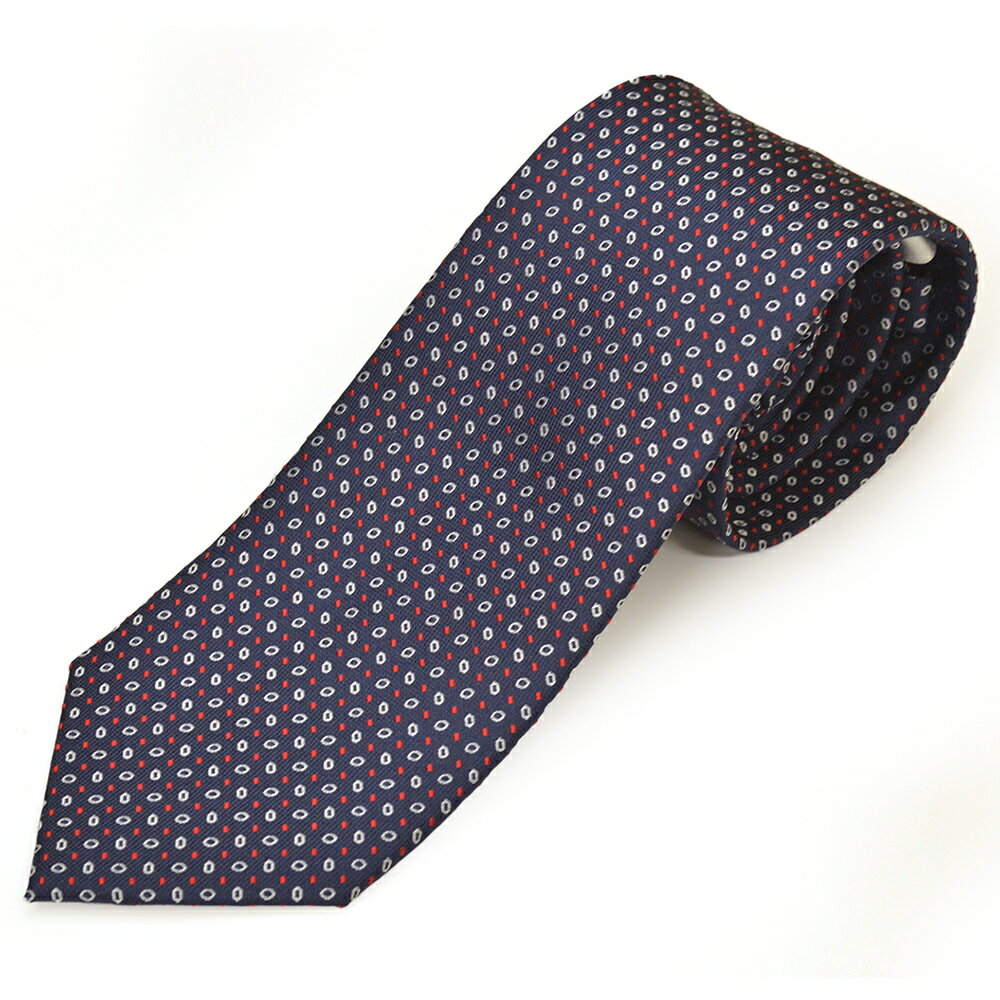 renoma PARIS レノマ パリス ネクタイ メンズ ドット柄シルクネクタイ(サイズ剣幅8cm)erm24s009 2L50052-3 NAVY/RED