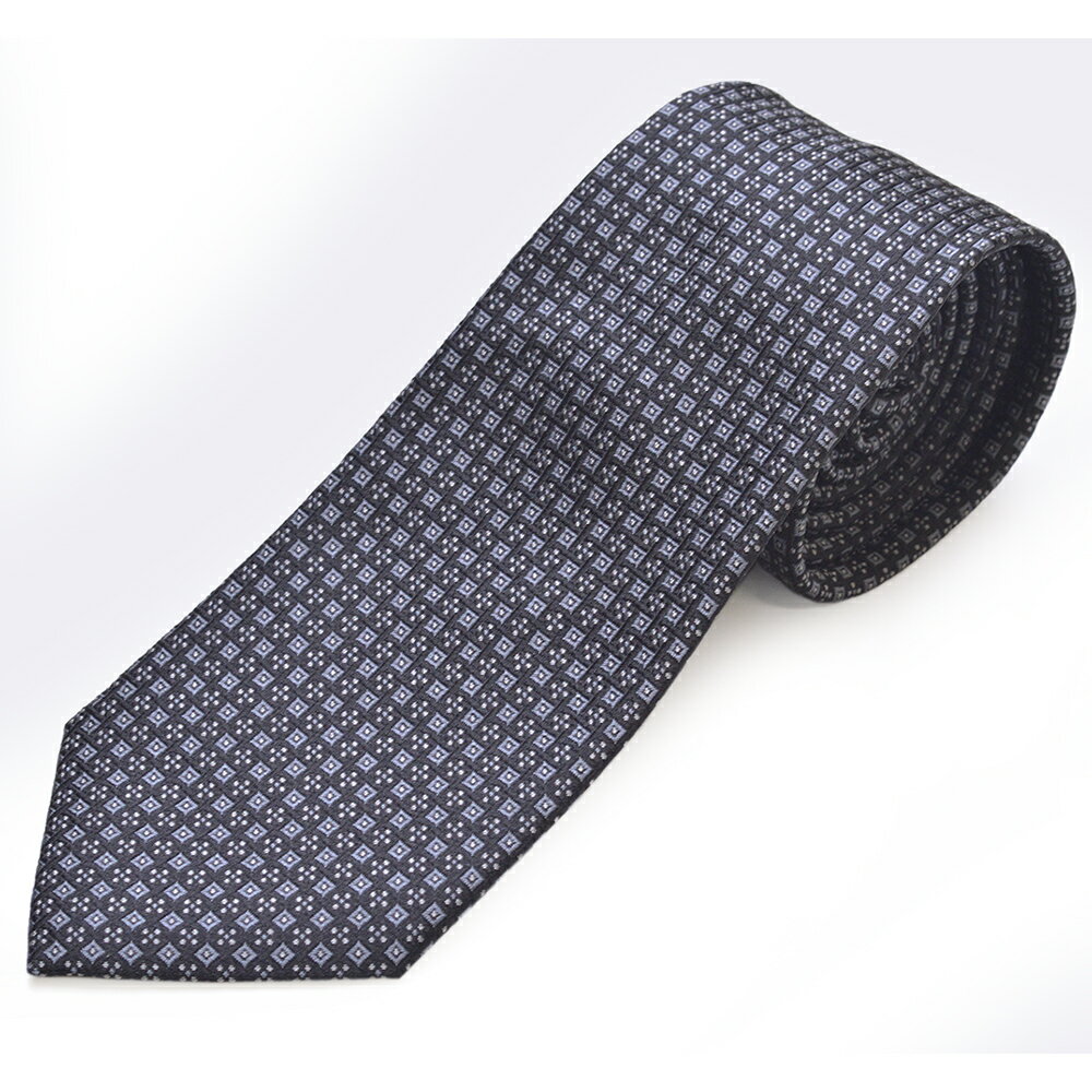エンポリオ アルマーニ ネクタイ EMPORIO ARMANI エンポリオアルマーニ ネクタイ メンズ スクエア柄シルクネクタイ(サイズ剣幅8.5cm)eea24w018 4F655-00020 BLACK ブラック