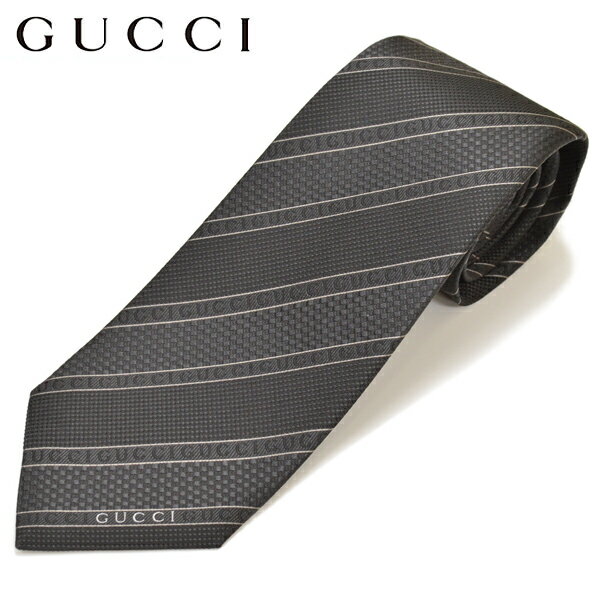 グッチ ネクタイ GUCCI グッチ メンズ ロゴラインストライプ柄ネクタイ サイズ剣幅8cm egc17w001 499694 4B002 1000 BLACK ブラック