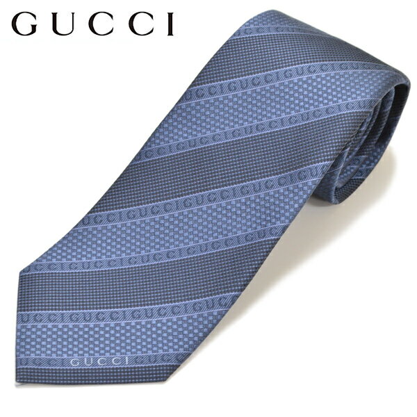 GUCCI グッチ メンズ ロゴラインストライプ柄ネクタイ サイズ剣幅8cm egc17w003 499694 4B002 4800 BLUE ブルー