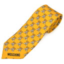 ネクタイ モスキーノ メンズ MOSCHINO トイ テディベア/クマ柄シルクネクタイ(サイズ剣幅7.5cm)emo21s017 M5496-5 YELLOW イエロー