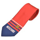 ネクタイ モスキーノ メンズ MOSCHINO トイ テディベア/クマ柄シルクネクタイ(サイズ剣幅7.5cm)emo21s023 M5499-3 RED レッド/ネイビー