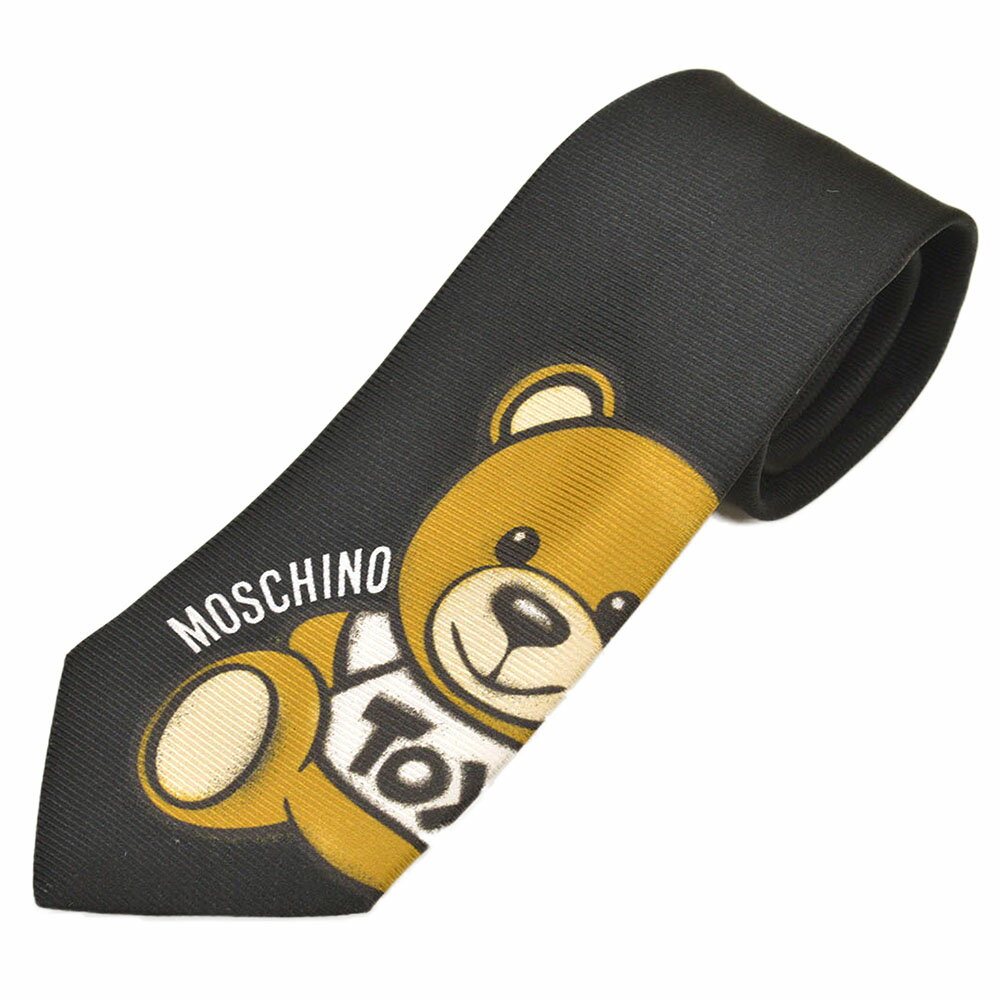 Rakuten - ネクタイ モスキーノ メンズ MOSCHINO トイ テディベア/クマ柄シルクネクタイ(サイズ剣幅7.5cm)emo21s026 M5504-1 BLACK ブラック