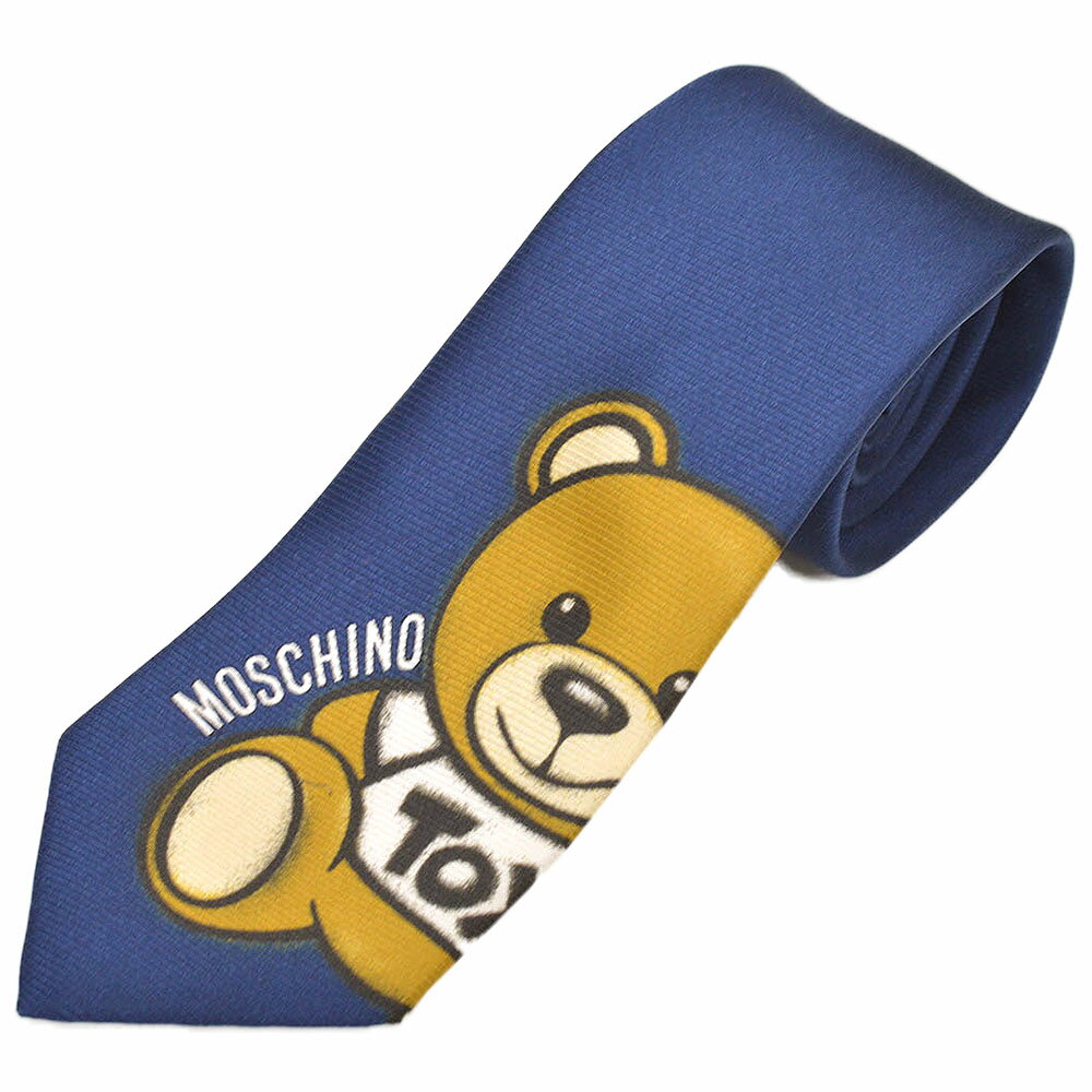 樂天商城 - ネクタイ モスキーノ メンズ MOSCHINO トイ テディベア/クマ柄シルクネクタイ(サイズ剣幅7.5cm)emo21s027 M5504-2 NAVY ネイビー