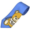 ネクタイ モスキーノ メンズ MOSCHINO トイ テディベア/クマ柄シルクネクタイ(サイズ剣幅7.5cm)emo21s029 M5504-4 BLUE ブルー