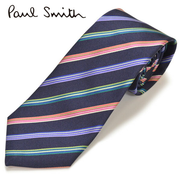 ネクタイ ポールスミス Paul Smith メンズ ストライプ柄 シルク サイズ剣幅8cm eps18s023 AE04-47 ネイビー