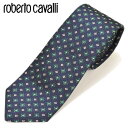 roberto cavalli ロベルトカヴァリ メンズ 小花柄シルクネクタイ サイズ剣幅7.5cm erc17w002 C110R0170-002：ネイビー×グリーン