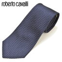 roberto cavalli ロベルトカヴァリ メンズ ドット柄シルクネクタイ サイズ剣幅7.5cm erc17w013 C110R0500-001：ネイビー×ホワイト