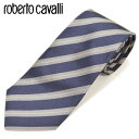 ストライプ roberto cavalli ロベルトカヴァリ メンズ ストライプ柄シルクネクタイ サイズ剣幅7.5cm erc17w027 C110R0550-003：ネイビー×グレー