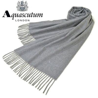 マフラー アクアスキュータム Aquascutum ストール メンズ/レディース カシミヤ サイズ180cm×37cm 中判 eam17w102 AQS80/499:グレー