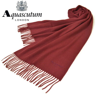 マフラー アクアスキュータム Aquascutum ストール メンズ/レディース カシミヤ サイズ180cm×37cm 中判 eam17w105 AQS80/3939:ボルドー