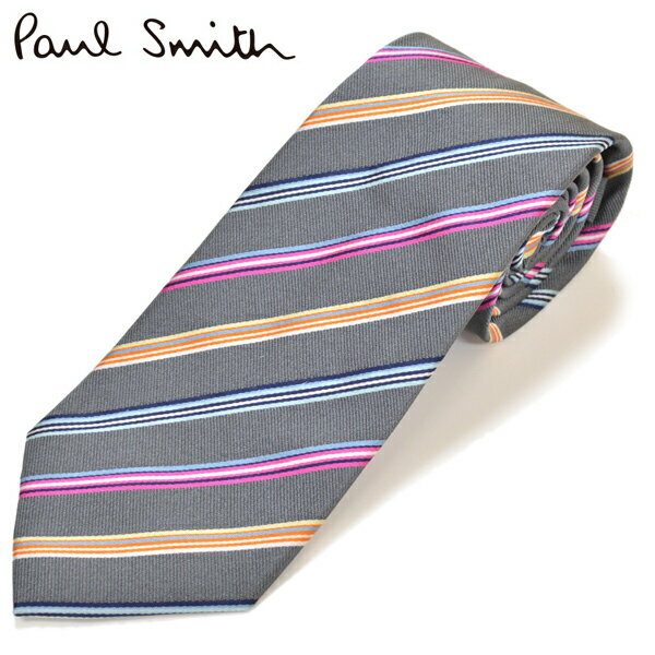 ネクタイ ポールスミス Paul Smith メンズ ストライプ柄 シルク サイズ剣幅8cm eps18w006 AE04-70 ライトグレー FLUE04-70