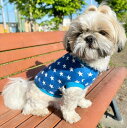 チワワ 服 トイプードル 服 ヨーキー 小型犬 服 Blue Stars インスタ映え かわいい 柔らかスムースニット 袖なし カットソー