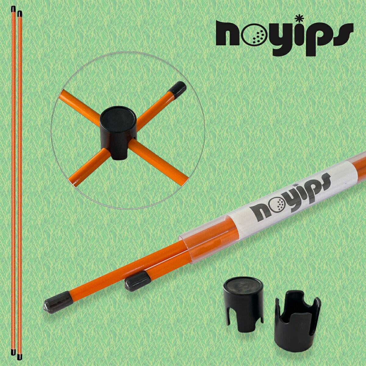 noyips ゴルフ アライメントスティック 100cm ツアースティック アドレス スイング 練習 グラスファイバー製 ( オレンジ ) hibikurasu GOLF