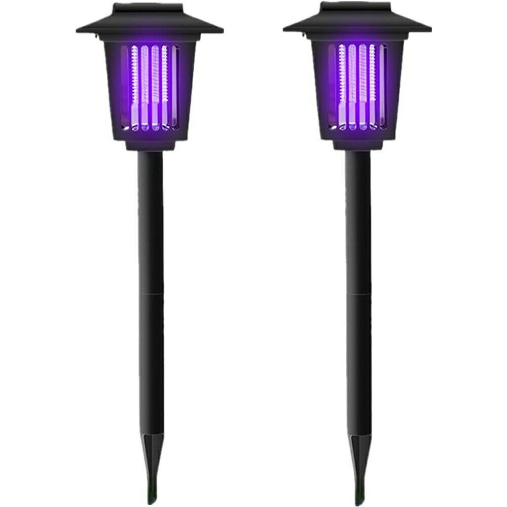 1台2役 ソーラー充電式蚊取り器 電撃殺虫器 殺虫灯 蚊取り器 ソーラー殺虫ガーデンライトuv式 自動点灯捕虫器 薬剤不要 無害 屋外 吸引式 防水 蚊よけ 蚊除け誘蛾灯 ソーラー 人体無害 ガーデンライト ソーラー通路ライト 屋外 LED ガーデンライト