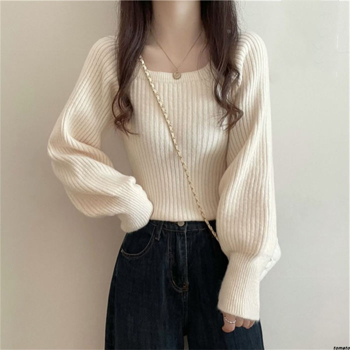 ニット セーター レディース 長袖 春 秋 冬 無地 ショット丈 ニットセーター おしゃれ 体型カバー 秋冬..