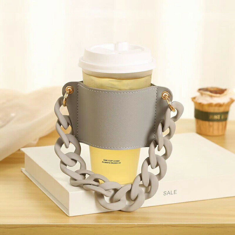 ドリンクホルダー ドリンクストラップ カップホルダー テイクアウト コンビニ ファー ボア PUレザー タンブラー コーヒーカップ ホット アイス 紐 ストラップ スポーツ観戦 コストコ 持ち運び 持ち歩き ストロー ビール 食べ歩きも アウトドア