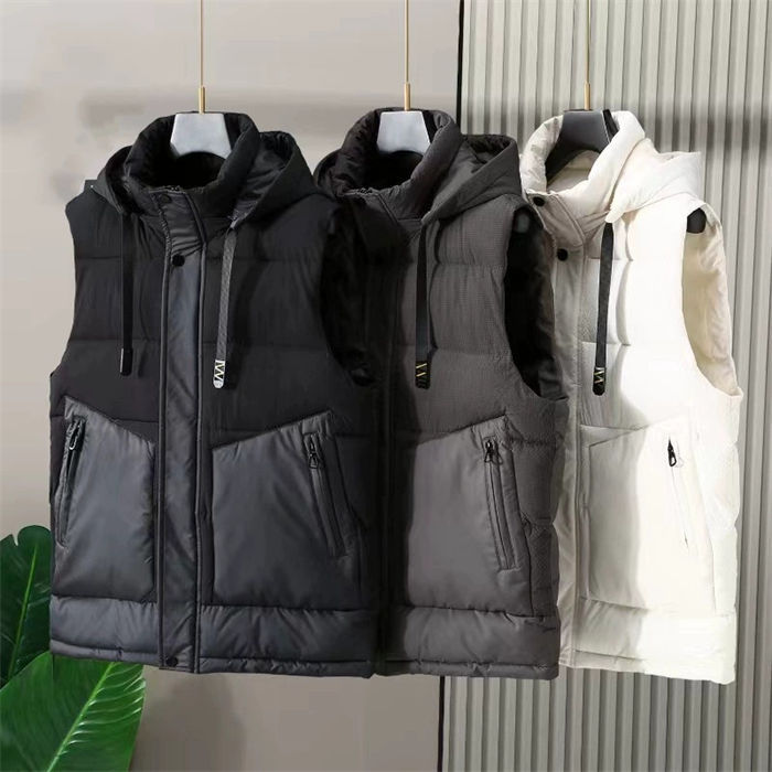 中綿ベスト ダウンベスト メンズ 冬服 レディース フード付き 立襟 防寒対策 アウター服 ダウン インナ..