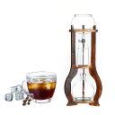 ドリップドリッパー アイスドリップポット レトロ エレガント アイスドリップコーヒーマシン 水出しコーヒー器具 ガラスアイスコーヒーマシン ドリップポット ドリッパー 水出し 耐熱ガラス コーヒーカップ コーヒーフィルター 水滴 600ml 6~8人用 DIY 手作り (A)(3)