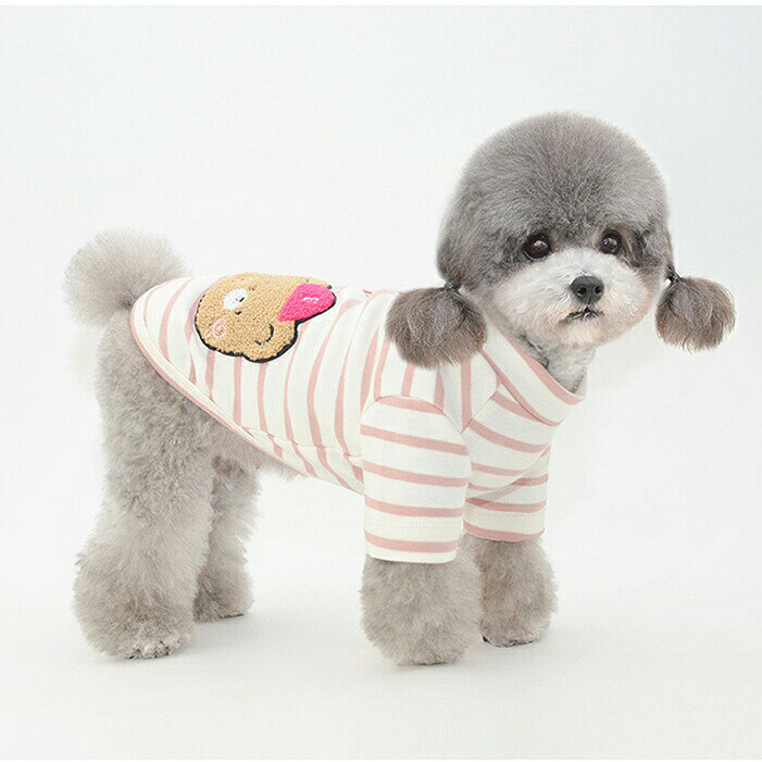 犬服ベストスリーブtシャツタンクトップインナー犬服tシャツボーダー柄伸縮つなぎ...