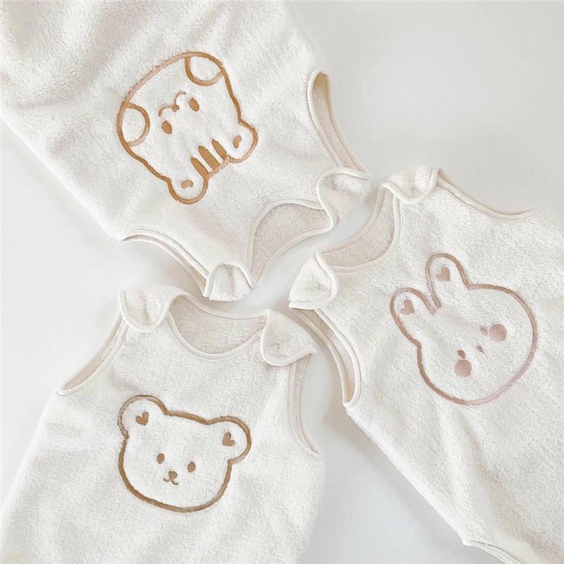 ヒビプラスの柔ら 着る毛布 スリーパー 冬用 ベスト 子供 ふわふわ ベビー キッズ もこもこ フリース 赤ちゃん 赤ちゃん 上質フランネル 冬｜アングル2