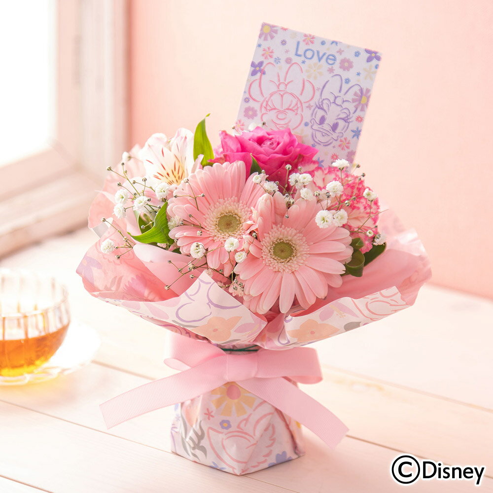 母の日 2023 花 ギフト プレゼント 花束 ディズニー そのまま飾れるブーケ「モン・シャトン」（マリー）【Disneyzone】のサムネイル