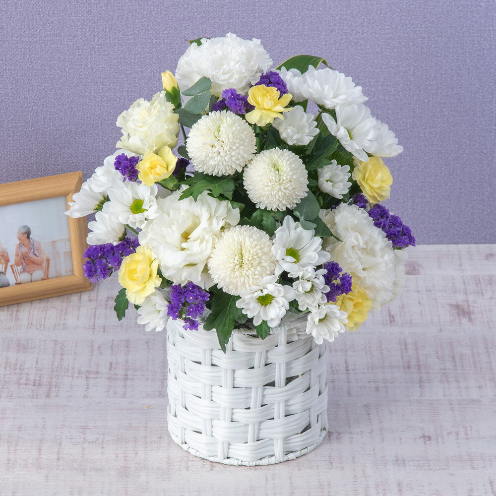 お供え 花 お供え用 アレンジメント「花風(かふう)」 日比谷花壇 お悔やみ お供え 供花 命日 お彼岸 お盆