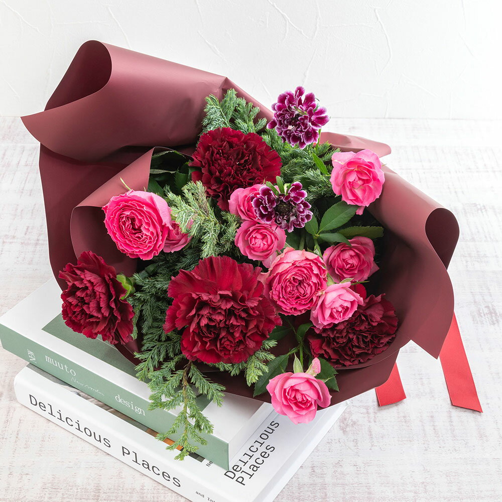 誕生日 花 12月旬の花 バラ 花束「イヴェール」 クリスマス ブーケ 日比谷花壇 プレゼント 記念日 お見..