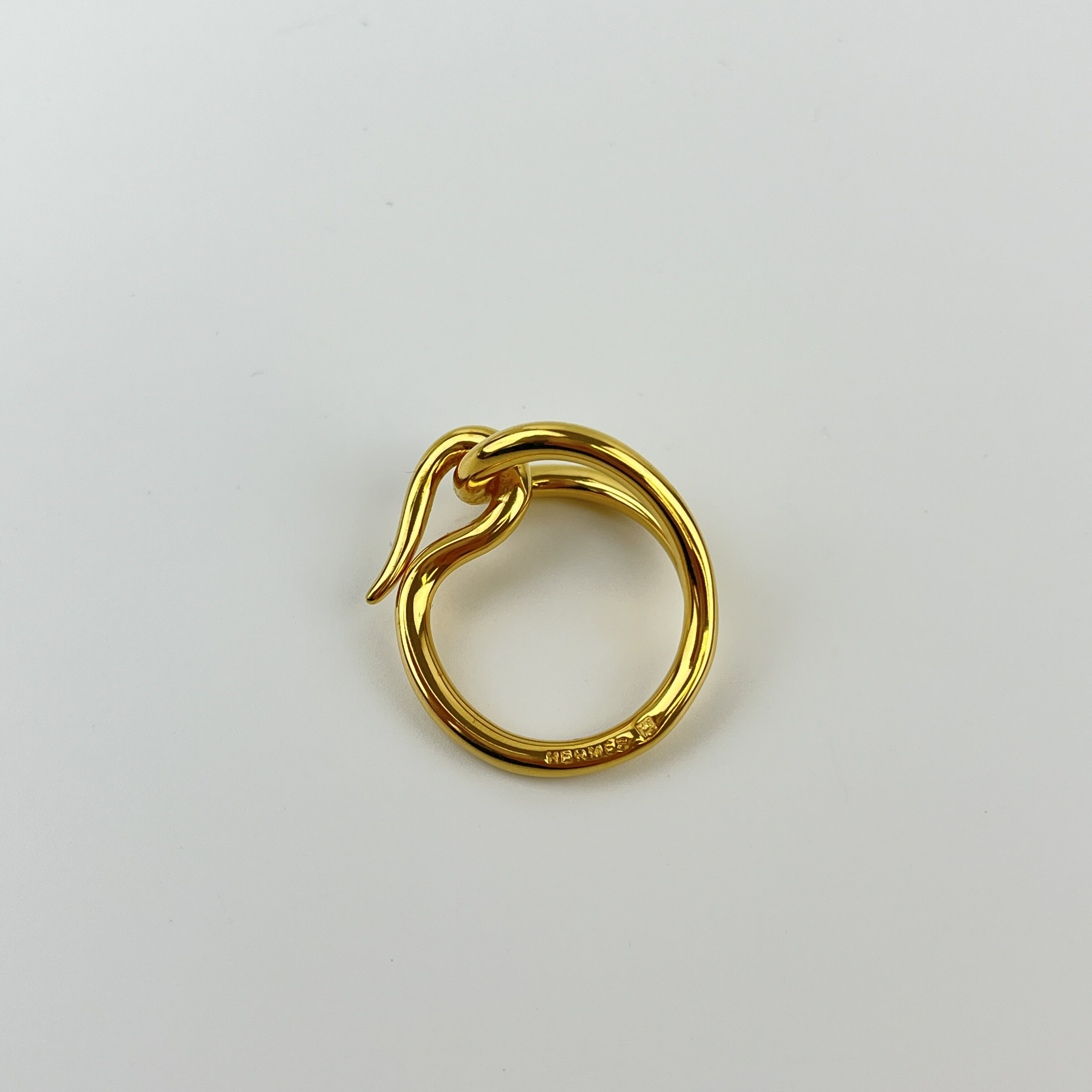 【中古】HERMES エルメス ジャンボ スカーフリング ゴールド ヴィンテージ レディース【中古美品】HIBUOCHI VINTAGE