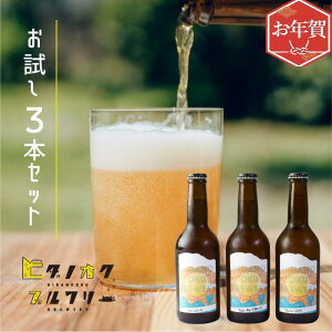 お年賀 ギフト ビール セット クラフトビール 3本お試しセット セッションIPA / ペールエール / 季節のビール 飛騨古川 ヒダノオクブルワリー 飲み比べ 国産 御歳暮 贈り物 ギフト 詰め合わせ